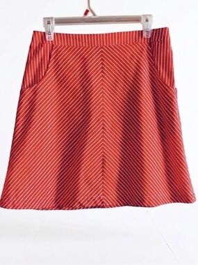 Upcycled Skirt-Poppy Red Striped A-Line